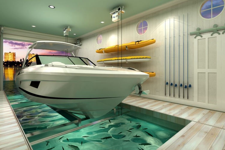 Nautical Boat Garage | Boat Trolley, LLC. Boat Docking ...